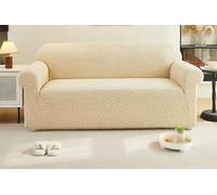 QOEUIUJ Funda EláStica for Sofá con Reposabrazos, Protectora de Sofa 1/2/3/4 Plaza, Ajustables Fundas Couch de Jacquard Retro for Sillón, Dos Plazas, Forma de L y Sofá Largo(Beige,35"-56"(90-143cm))