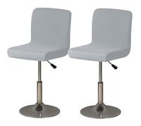 QOEUIUJ Funda for Taburetes de Bar con Respaldo Bajo, Funda Silla Giratorias Cuadradas Elásticas, Cubierta Taburetes de Bar con Parte Inferior Elástica for Doméstico Comercial(Gris Claro,2Pcs)