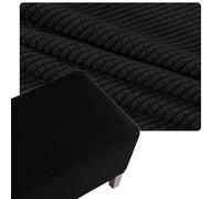 QOEUIUJ Funda Otomana 35x35 55x55 50x50 Protector for Taburete Cuadrado de Terciopelo Elástico, Covers for Pouf Reposapiés Foostool Footrest Banqueta(Negro,28x28in/70x70cm)