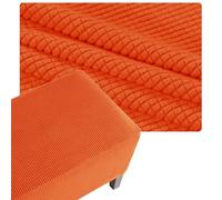 QOEUIUJ Funda Otomana 35x35 55x55 50x50 Protector for Taburete Cuadrado de Terciopelo Elástico, Covers for Pouf Reposapiés Foostool Footrest Banqueta(Naranja,28x28in/70x70cm)