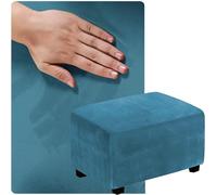 QOEUIUJ Funda Otomana de Tamaño Personalizado, Protector de Puff, Cubierta Taburete, Cover Reposapiés, Dime la Talla Que Necesitas y la personalizamos(Peacock Blue,85x155cm)