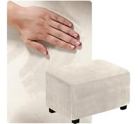 QOEUIUJ Funda Otomana de Tamaño Personalizado, Protector de Puff, Cubierta Taburete, Cover Reposapiés, Dime la Talla Que Necesitas y la personalizamos(Beige,70x130cm)