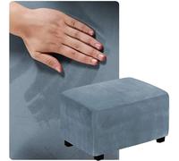 QOEUIUJ Funda Otomana de Tamaño Personalizado, Protector de Puff, Cubierta Taburete, Cover Reposapiés, Dime la Talla Que Necesitas y la personalizamos(Gris Azul,100x160cm)