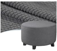 QOEUIUJ Fundas for Reposapiés Redondo 30 50 80 100cm, Funda Otomana Round de Terciopelo, Protectora de Taburete, Cubierta Puff de Almacenaje Lavable con Fondo Elástico(Gris Oscuro,Diameter 50cm)