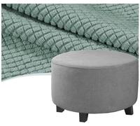 QOEUIUJ Fundas for Reposapiés Redondo 30 50 80 100cm, Funda Otomana Round de Terciopelo, Protectora de Taburete, Cubierta Puff de Almacenaje Lavable con Fondo Elástico(Sage,Diameter 50cm)