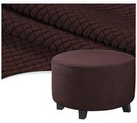 QOEUIUJ Fundas for Reposapiés Redondo 30 50 80 100cm, Funda Otomana Round de Terciopelo, Protectora de Taburete, Cubierta Puff de Almacenaje Lavable con Fondo Elástico(Marrón,Diameter 100cm)