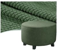 QOEUIUJ Fundas for Reposapiés Redondo 30 50 80 100cm, Funda Otomana Round de Terciopelo, Protectora de Taburete, Cubierta Puff de Almacenaje Lavable con Fondo Elástico(Verde Militar,Diameter 100cm)