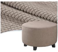 QOEUIUJ Fundas for Reposapiés Redondo 30 50 80 100cm, Funda Otomana Round de Terciopelo, Protectora de Taburete, Cubierta Puff de Almacenaje Lavable con Fondo Elástico(Gray-Brown,Diameter 98cm)