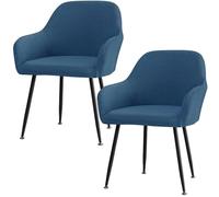 QOEUIUJ Fundas Giratorias con Reposabrazos Silla de Mostrador Cocina Comedor y Tocador Funda Elásticas for Sillas de Comedor con Respaldo Curvo Protector de Asiento Jacquard Alado(Azul,2pcs)