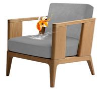 QOEUIUJ Fundas Impermeables para Cojines de Exterior 2 Piezas, Protector Asiento Sofá Elástico para Muebles de Jardín y Autocaravana(Gris Claro)