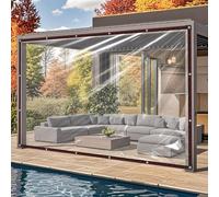 QOFLY Lona Impermeable Transparente con Ojales, 4x4m Lona Superior con Correas Tensoras, Resistente a Las Heladas Plegable Techo para Plantas Protección contra