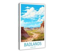 QOGDAF Badlands National Park - Póster en lienzo para decoración de dormitorio, oficina, habitación, regalo, 20 x 30 cm