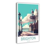 QOGDAF Brighton Travel England - Póster de lienzo para decoración de dormitorio, oficina, habitación, regalo, 60 x 90 cm