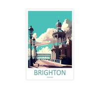 QOGDAF Brighton Travel England - Póster de lienzo para decoración de dormitorio, oficina, habitación, regalo, 40 x 60 cm