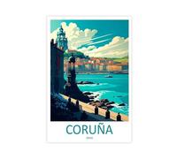 QOGDAF Coruña Travel Spain - Póster de lienzo para decoración de dormitorio, oficina, habitación, regalo, 40 x 60 cm