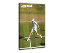 QOGDAF Jannik Sinner - Lienzo deportivo de tenis para decoración de pared, pinturas para sala de estar, dormitorio, 40 x 60 cm