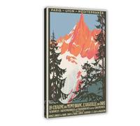 QOGDAF La Chaine Du Mont Blanc - Póster de lona vintage de viaje, decoración de dormitorio, paisaje, oficina, habitación, regalo, 40 x 60 cm