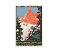 QOGDAF La Chaine Du Mont Blanc - Póster de lona vintage de viaje, decoración de dormitorio, paisaje, oficina, habitación, regalo, 20 x 30 cm