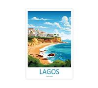 QOGDAF Lagos Travel Portugal - Lienzo decorativo para dormitorio, oficina, habitación, regalo, 50 x 75 cm