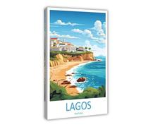 QOGDAF Lagos Travel Portugal - Póster de lienzo para decoración de dormitorio, oficina, habitación, regalo, 30 x 45 cm