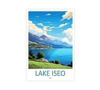 QOGDAF Lienzo decorativo para pared de Lake Iseo Travel Italy, cuadros para decoración de sala de estar, dormitorio, 50 x 75 cm