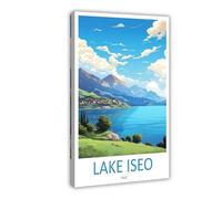 QOGDAF Lienzo decorativo para pared de Lake Iseo Travel Italy, pinturas para decoración de sala de estar, dormitorio, 60 x 90 cm