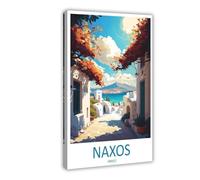 QOGDAF Naxos Travel Greece - Lienzo decorativo para dormitorio, oficina, habitación, regalo, 50 x 75 cm