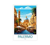 QOGDAF Palermo Travel Italy - Póster de lienzo para decoración de pared, pintura para sala de estar, dormitorio, 30 x 45 cm