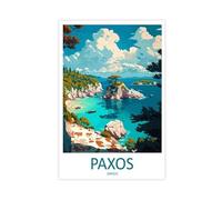 QOGDAF Paxos Travel Greece - Póster de lienzo para decoración de dormitorio, oficina, habitación, regalo, 20 x 30 cm