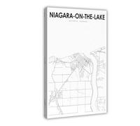 QOGDAF Póster de lienzo con mapa de Niagara on the Lake Ontario, decoración de dormitorio, paisaje, oficina, habitación, regalo, 20 x 30 cm