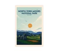QOGDAF Póster de pared del parque nacional North Yorkshire North York Moors, impresión artística para decoración de sala de estar, dormitorio, 30 x 45 cm