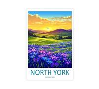 QOGDAF Póster en lienzo de viaje del Parque Nacional de North York Moors, para decoración de dormitorio, oficina, habitación, regalo, 40 x 60 cm