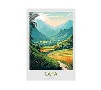 QOGDAF Sapa Minimal Travel Vietnam - Lienzo decorativo para pared, pinturas para decoración de sala de estar, dormitorio, 40 x 60 cm