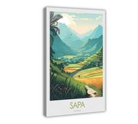 QOGDAF Sapa Minimal Travel Vietnam - Lienzo decorativo para pared, pinturas para decoración de sala de estar, dormitorio, 30 x 45 cm