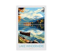QOGDAF Windermere Lake District Cumbria - Lienzo decorativo para dormitorio, oficina, habitación, regalo, 60 x 90 cm