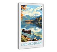 QOGDAF Windermere Lake District Cumbria - Lienzo decorativo para dormitorio, oficina, habitación, regalo, 60 x 90 cm