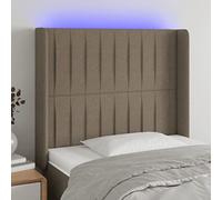 qohoio Cabecero con LED cabecero Cama Dormitorio cabeceros de Cama headboard cabeceros Cama de Tela Gris Taupe 103x16x118/128 cm - 3124280