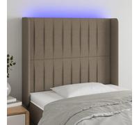 qohoio Cabecero con LED cabecero Cama Dormitorio cabeceros de Cama headboard cabeceros Cama de Tela Gris Taupe 93x16x118/128 cm - 3124272