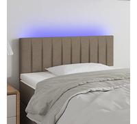 qohoio Cabecero con LED cabecero Cama Dormitorio cabeceros de Cama headboard cabeceros Cama de Tela Gris Taupe 80x5x78/88 cm - 3121828