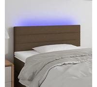 qohoio Cabecero con LED cabecero Cama Dormitorio cabeceros de Cama headboard cabeceros Cama de Tela marrón Oscuro 100x5x78/88 cm