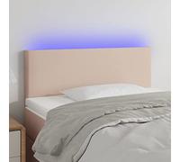 qohoio Cabecero con LED cabeceros de Cama headboard cabecero Cama Dormitorio Cuero sintético Color Capuchino 80x5x78/88 cm - 3121409