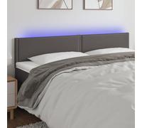qohoio Cabecero con LED cabeceros de Cama headboard cabecero Cama Dormitorio Cuero sintético Gris 200x5x78/88 cm - 3121584