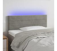 qohoio Cabecero con LED de Terciopelo cabeceros de Cama cabecero led headboard cabeceros Cama Gris Claro 80x5x78/88 cm - 3121782