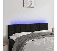 qohoio Cabecero con LED de Terciopelo cabeceros de Cama cabecero led headboard cabeceros Cama Negro 144x5x78/88 cm - 3121662