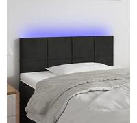 qohoio Cabecero con LED de Terciopelo cabeceros de Cama cabecero led headboard cabeceros Cama Negro 80x5x78/88 cm - 3121644