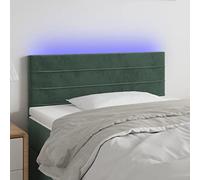 qohoio Cabecero con LED de Terciopelo cabeceros de Cama cabecero led headboard cabeceros Cama Verde Oscuro 100x5x78/88 cm - 3121797