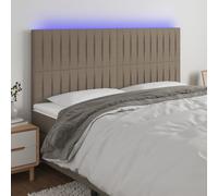 qohoio Cabecero con Luces LED cabecero Cama Dormitorio cabeceros de Cama headboard cabeceros Cama Tela Gris Taupe 200x5x118/128 cm - 3122688