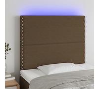 qohoio Cabecero con Luces LED cabecero Cama Dormitorio cabeceros de Cama headboard cabeceros Cama Tela marrón Oscuro 100x5x118/128 cm