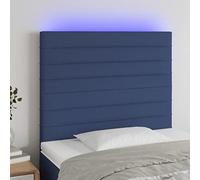qohoio Cabecero con Luces LED cabecero Cama Dormitorio cabeceros de Cama headboard cabeceros Cama Tela Azul 100x5x118/128 cm - 3122560