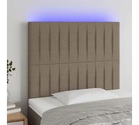 qohoio Cabecero con Luces LED cabecero Cama Dormitorio cabeceros de Cama headboard cabeceros Cama Tela Gris Taupe 100x5x118/128 cm